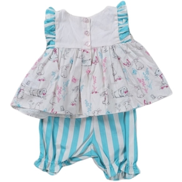 Pastourelle By Pippa Julie Bunny Top and Bloomer Set Baby Girl Cottagecore 18 M - Picture 2 of 8